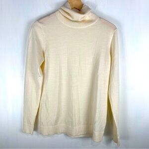 Pendleton 100% Merino Wool‎ Turtleneck Pullover Sweater Shirt Top Cream Medium